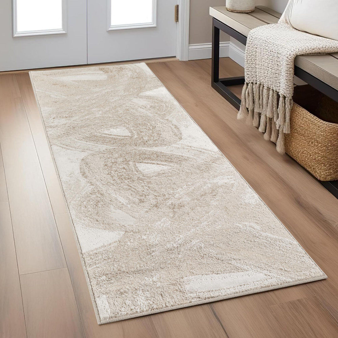 Borough Wharf Aniyyah Abstract Area Rug Pearl Rectangle 120 x 170 cm