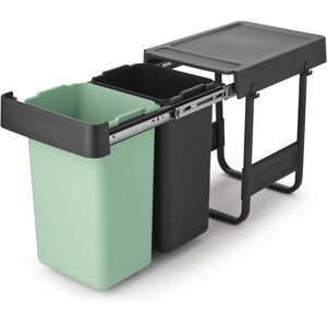 Brabantia Einbaumülleimer 232503, Sort & Go, ab 40cm Schrankbreite, Kunststoff, 2x 15 Liter