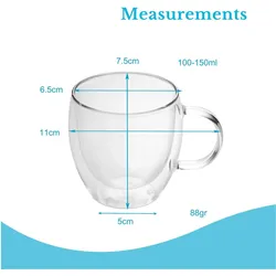 Intirilife, Tasse, 4x Thermo Glas in 100 - 200ml (150 ml, 4x)