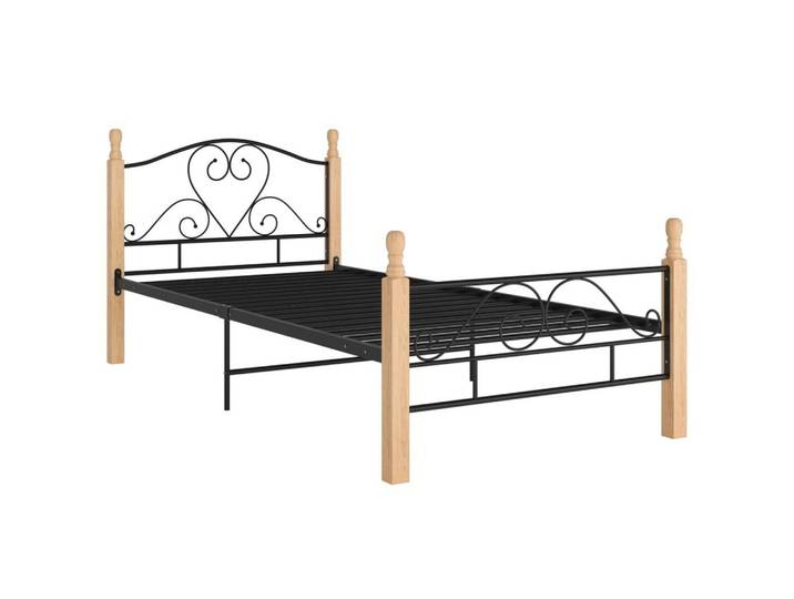 vidaXL Bett Bettgestell Schwarz Metall 90x200 cm