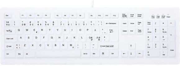 Active Key ClassicClean Med Keyboard IP68 Full-Size W White