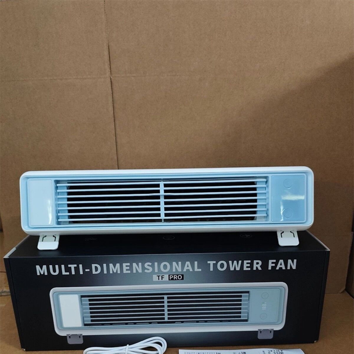 INF Wandmontierbarer blattloser Turmventilator mit 5-stufiger USB-C-Aufladung, oszillierend, Fernbedienung und weicher