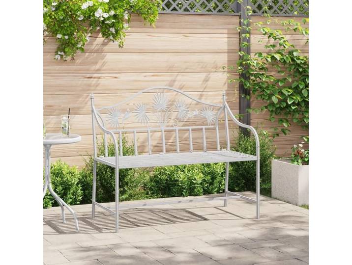 Banc Blanc Métal/Siège de jardin - xwo - 104 x 52 5 x 89 cm Fabriqué pour Durer(745)