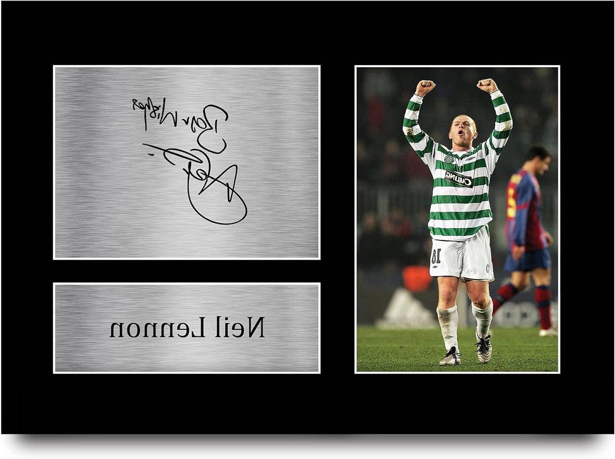 Gedrukte replica handtekening foto voor woonkamer decoratie - A4 - Zwart