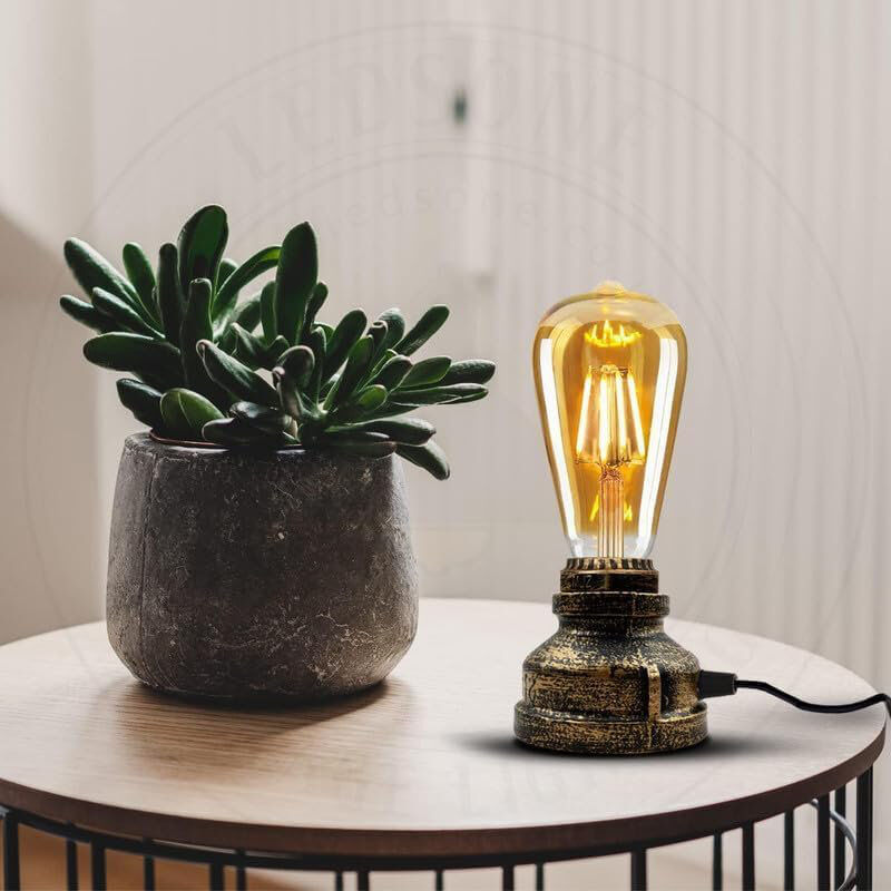 Rio Metal Desk Lamp Brushed Copper 7cm H X 9.5cm W X 9.5cm D