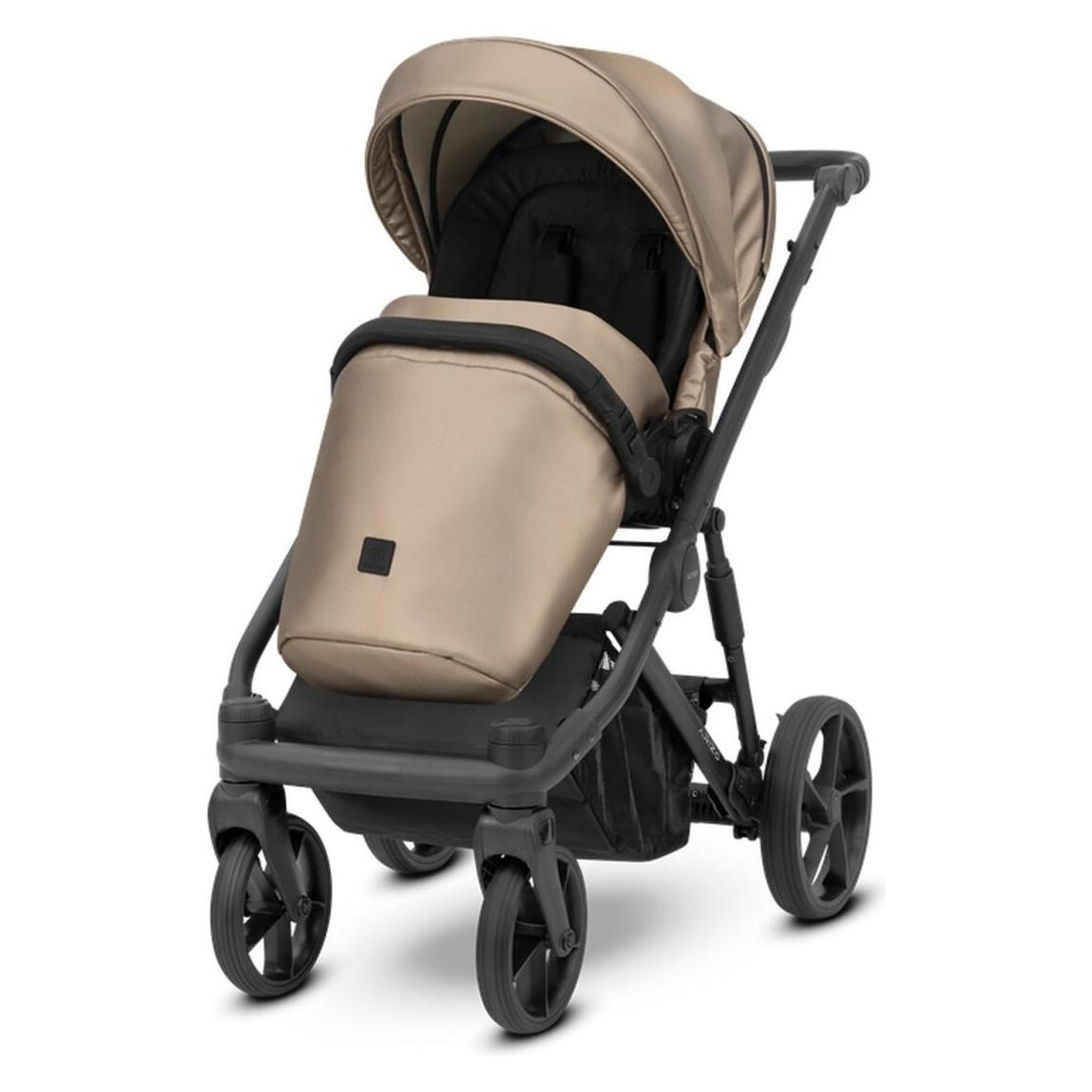 Kunert ARIZO 2in1 Öko-Leder Kinderwagen in Braun/Cappucino, Tragetasche und Zubehör (65280551)