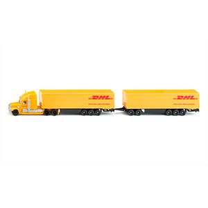 siku Fahrzeug 1806 Freightliner DHL Road Train, aus Metall/Kunststoff, Maßstab 1:87