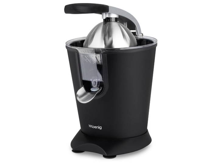 HKoenig Zitruspresse Agr82 Schwarz, Hebel und Filter aus Edelstahl, Anti-Tropf-System, BPA-frei, Metall, 18.5x29x25.5 cm, Küchenzubehör, Küchenhelfer, Küchenpressen