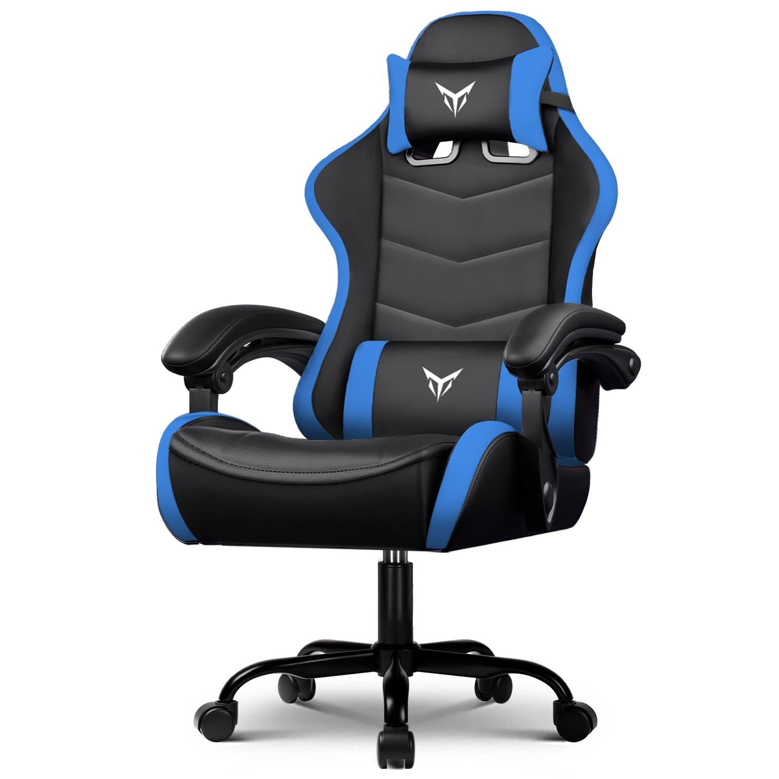GTPLAYER Ergonomische Gaming Stoel met verstelbare hoofdsteun en lendensteun, Blauw