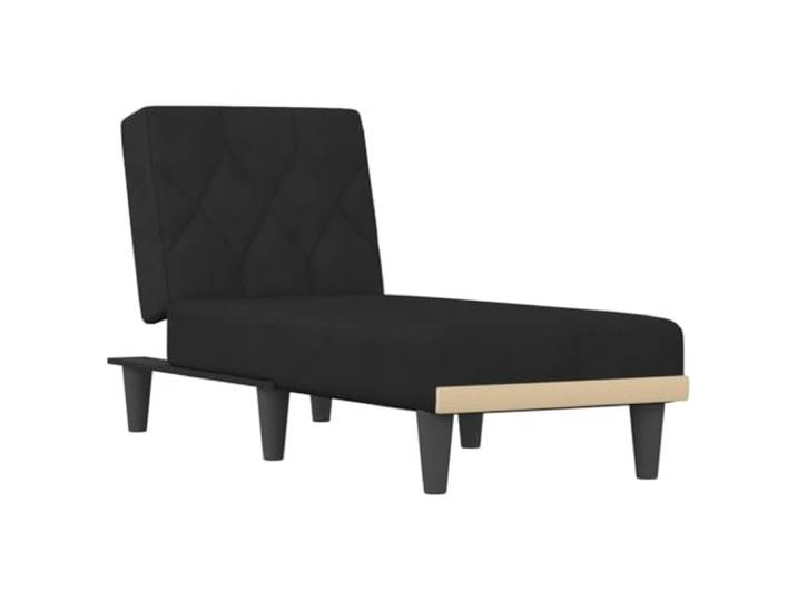 Ausklappbarer Chaiselongue Samt Schwarz mit High Dichte Schaum Sperrholzrahmen, 3 Positionen, bis 110 kg, Samtbezug, modernes Design