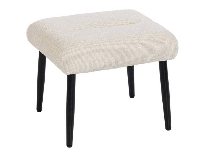 Homcom Sitzhocker mit Stahlbeinen Fußhocker Chenille-Stoff, Creme, Metall, 41x38x45 cm, Wohnzimmer, Sessel, Hocker, Sitzhocker