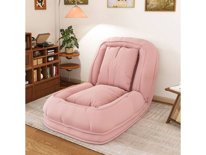 NuvlaGu - Fauteuil de sol inclinable Pouf convertible inclinable avec un angle réglable de 90°-180° idéal pour les salons - Rose