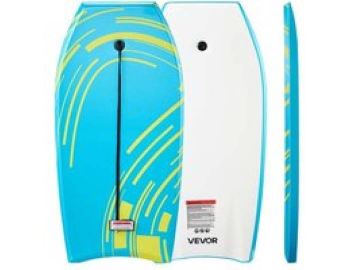 VEVOR Bodyboard 105,5x52 cm, Wellenboard aus IXPE HDPE mit EPS-Kern, Surfbrett inkl. Handgelenkleine UV-Schutz für Anfänger & Fortgeschrittene bis 82 kg, Schwimmboard für Strand Meer Schwimmbad Surfen
