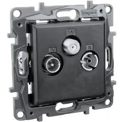 Steckdose TV-R-SAT Durchgang schwarz 14 dB Niloe Step 863578