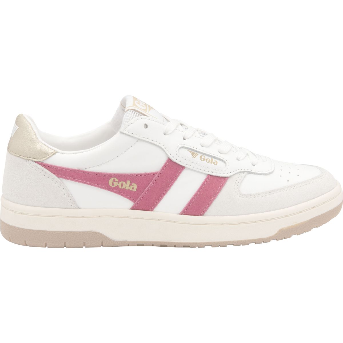 Gola Hawk Sneaker Women white/raspberry/gold (WR) 3 CLB336-WR-3-whiteraspberrygold