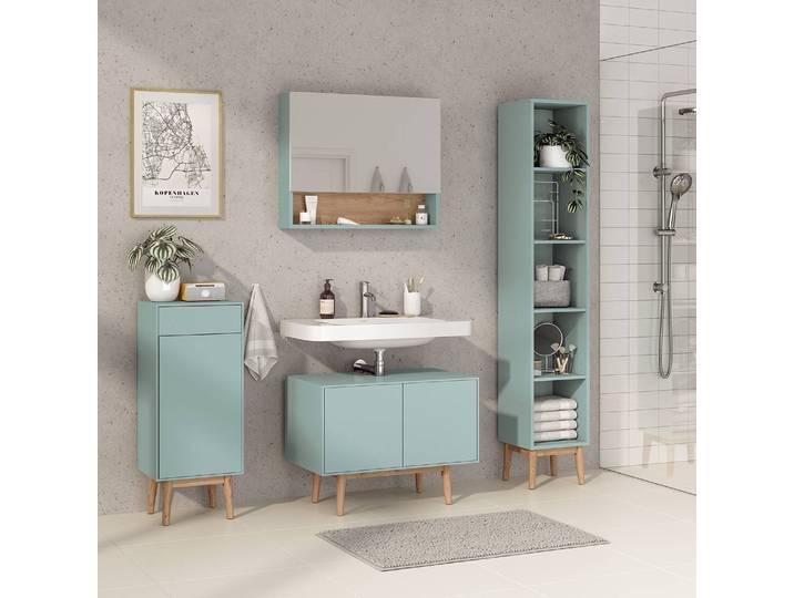 Armoire de toilette 80 x 65 x 15cm Vert/Menthe
