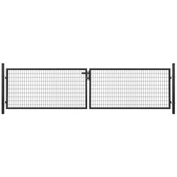 TETZNER & JENTZSCH Metall Doppeltor B4000 x H1000 mm inkl. Pfosten + Beschlägen RAL7016 anthrazit