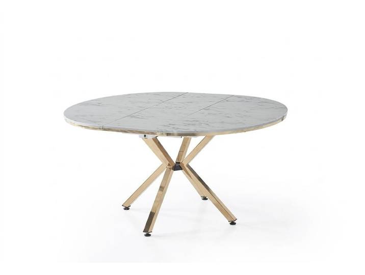 JVmoebel Esstisch Esstisch Marmor Komfortabel Modern Ausziehbar Beige Rund Geräumig, Made in Europa