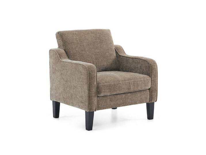 VINGLI Sessel Chenille, Einzelsessel mit Holzbeinen, Polstersessel 76x78 x84cm, Lesesessel mit Armlehnen für Wohnzimmer, Schlafzimmer & Büro