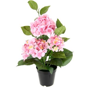 I.GE.A. Kunstblume Hortensie, rosa, im Topf, Höhe 50 cm