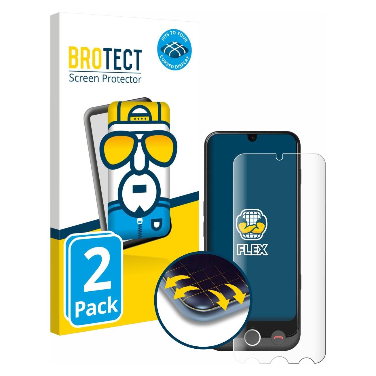 Brotect Fullscreen Schutzfolie Displayschutz Folie Klar Transparent (2 Stk., Doro Aurora A30) (5159405)
