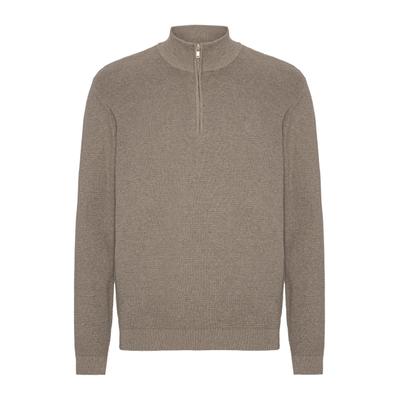 Bolero CLEAN CUT COPENHAGEN "Clean Cut Copenhagen Oscar Half-Zip Knit", Herren, Gr. L, brindle melange, 100% Baumwolle, unifarben, normal, amerikanischer Ausschnitt, Strickjacken Bolero