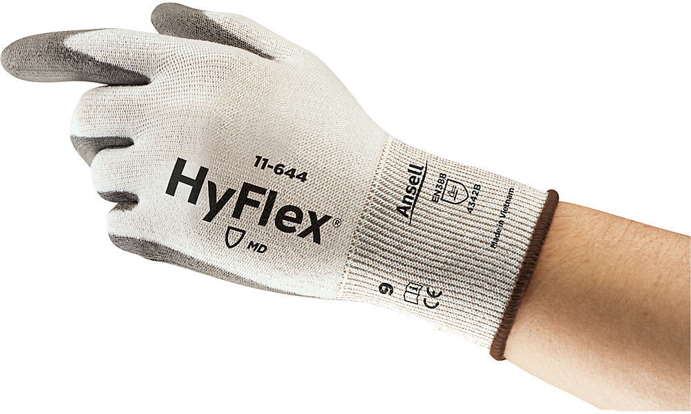 Arbeitshandschuh HyFlex® 11-644, grau, VE 12 Paar, Größe 7 Ansell