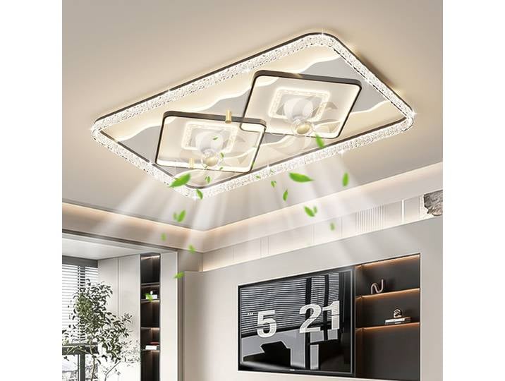 Lampes de plafond modernes, ventilateur de plafond pliable pour chambre à coucher, ventilateur de plafond avec lumière LED et commande, lampe de plafond pour éclairage de salon