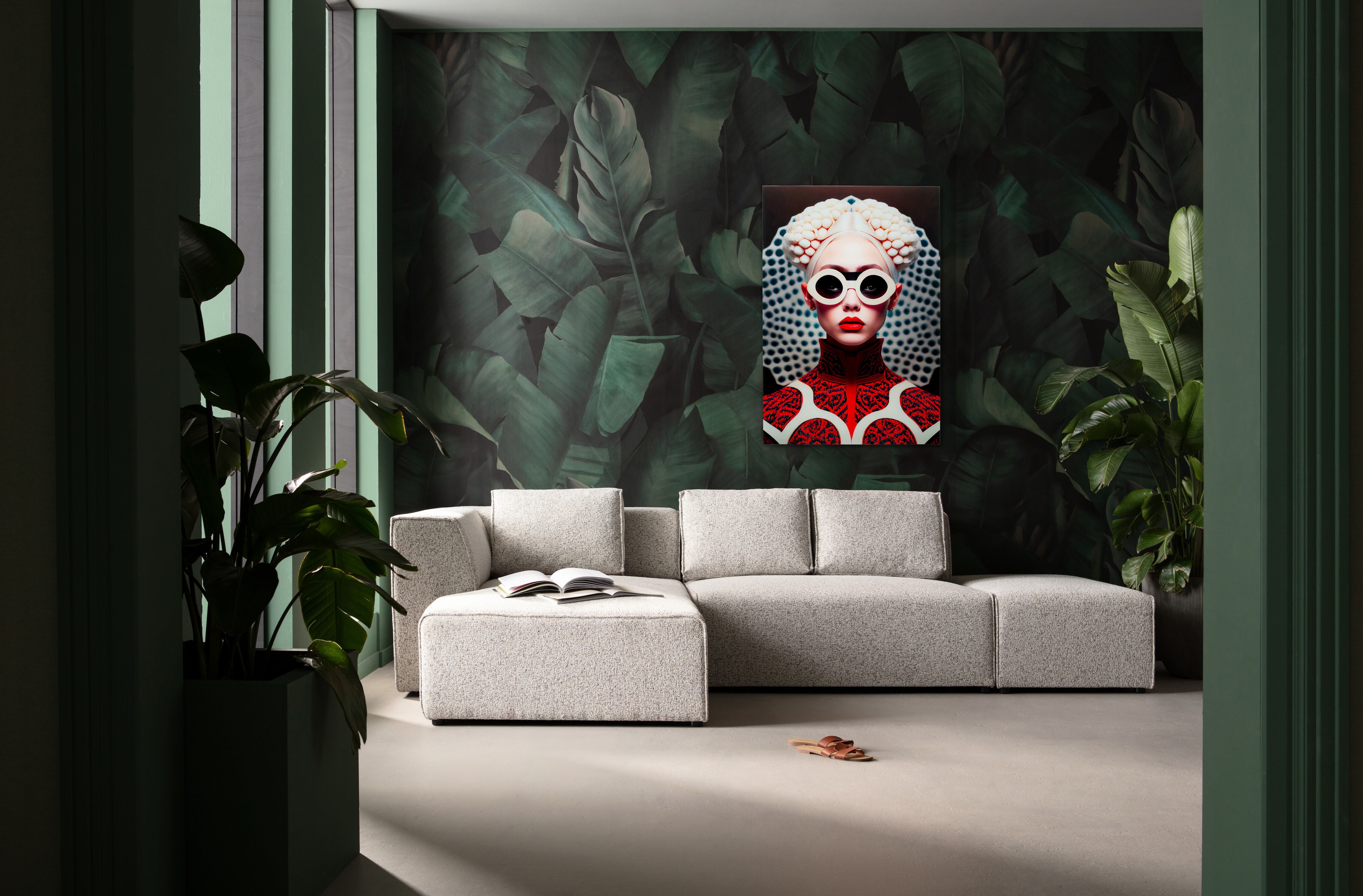 Glasbild KARE DESIGN "Muse Vibe 75x55cm", rot (farbe bild(er): mehrfarbig), B:55cm H:75cm T:0,4cm, Glas, Polypropylen, Bilder, Glasbild farbe bild(er): mehrfarbig B/H/T: 55cm x 75cm x 0,4cm, Hochformat