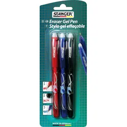 STANGER Tintenroller-Set Eraser, farbsortiert, 0,7 mm