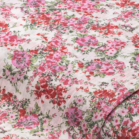 Blusenstoff/Crash-Stoff "Blumen“, rosa-color