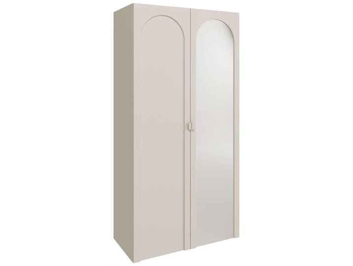 Selsey Arkadia – Kleiderschrank mit Spiegel und 2 Türen mit Bogenausschnitt, Kaschmirgrau, 100 cm