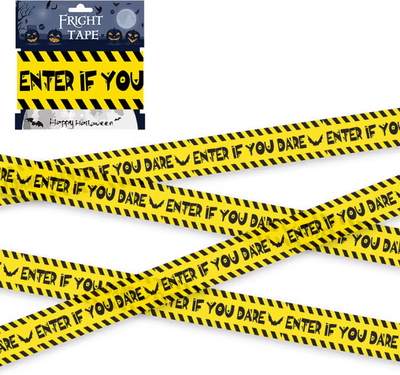 Inspire Curations Halloween Skull Warning Tape Decoration Scary Party Barrier Prop yellow 9m