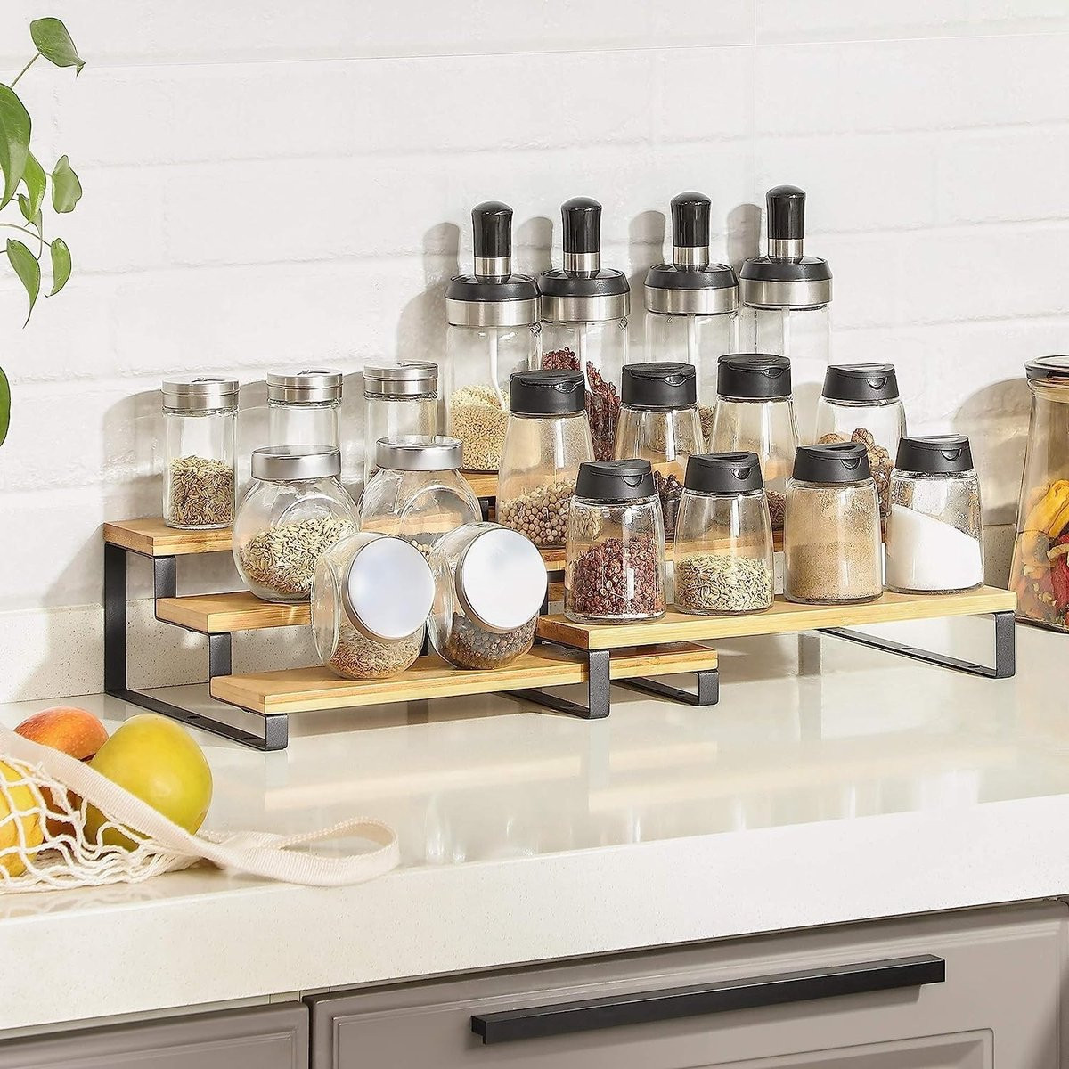 Parya Home Industrieel Kruidenrekken - Set van 2 - 3 Planken - Zwart