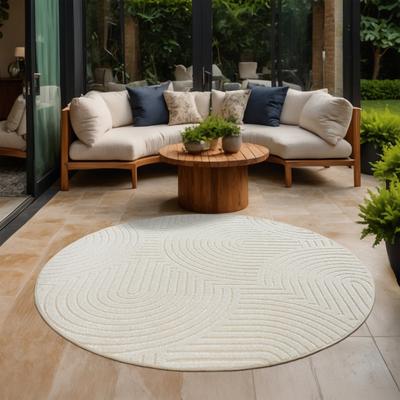 Teppich SANAT "Berlin 1, auch als Läufer und in Rund", beige (natur), H:6mm Ø:120cm, Kunstfaser, Teppiche, Teppich, In -und Outdoor geeignet, Außenbereich, Terrasse, Balkon, auch Läufer
