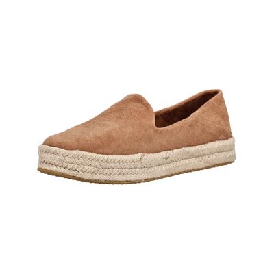 Espadrille TOMS "TOMS Halbschuhe Leder", Damen, Gr. 38, Textil, braun (mittelbraun), Leder, Schuhe Espadrille