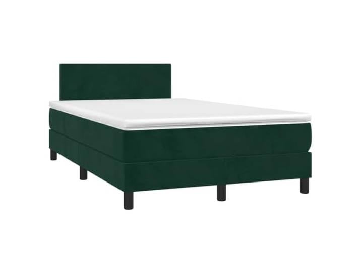PUGYNBK Boxspringbett aus Samt, Dunkelgrün, 120 x 190 cm Verstellbares Kopfteil, Taschenfederkernmatratze, mittelharte Unterstützung, weicher Schutz