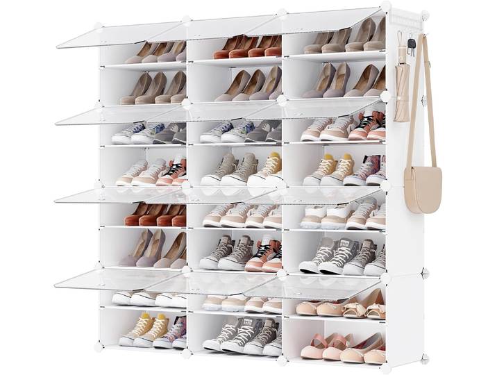 Schuhregal 48 Paar modular weiss Kunststoff