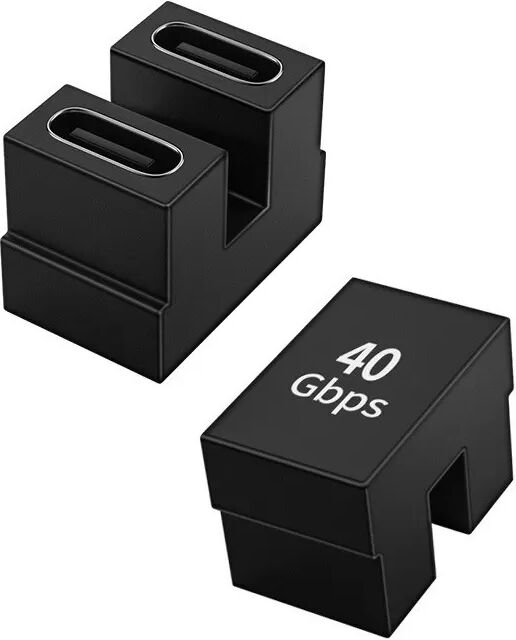 INF Adaptateur TYPE-C Femelle vers TYPE-C Femelle en Forme de U, Lot de 2, Transfert 40Gbps