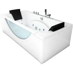 AcquaVapore Whirlpool Pool Badewanne Eckwanne Wanne W81H-TH-A-SC 90x180cm aktive Schlauch-Reinigung