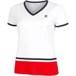 FILA, Damen, Sportshirt, T-Shirt Elisabeth White/Red Woman (XL), Weiss, Rot