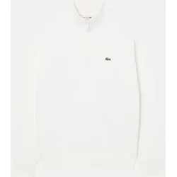 Sweatshirt aus Fleece mit Troyer Kragen Weiß S