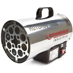 Rothenberger RoTurbo 19000 Heizkanone + Piezo-Zündung + Schlauch + Regler ( 1500000051 ), Heizlüfter, Silber