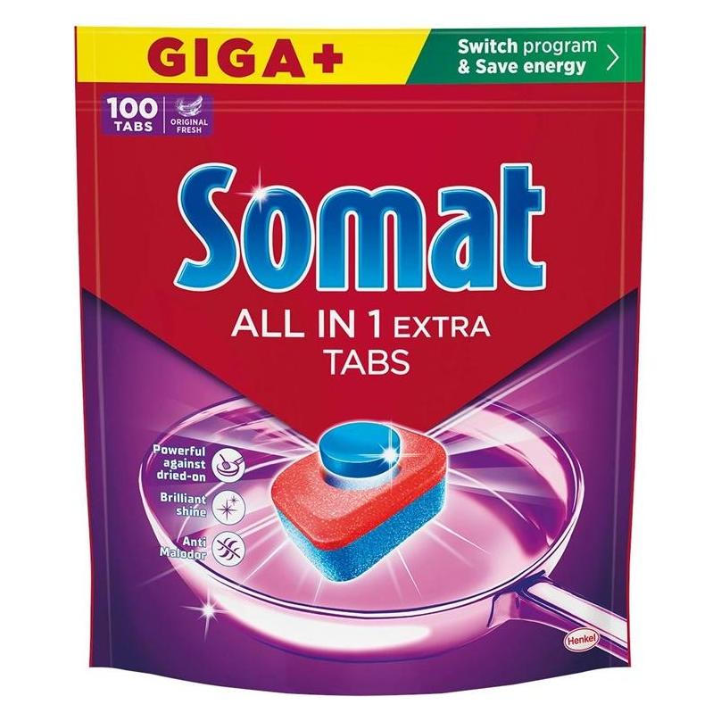 Somat All in One Extra Dishwasher Tablets, 100 pcs (75034929)