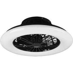 Deckenventilator mit Beleuchtung und Fernbedienung leise Deckenleuchte mit Ventilator und Sterneneffekt, Vor-Rücklauf Dimmbar CCT Timer, 30 Watt LED 3500lm 2700-6500K, D 49 cm