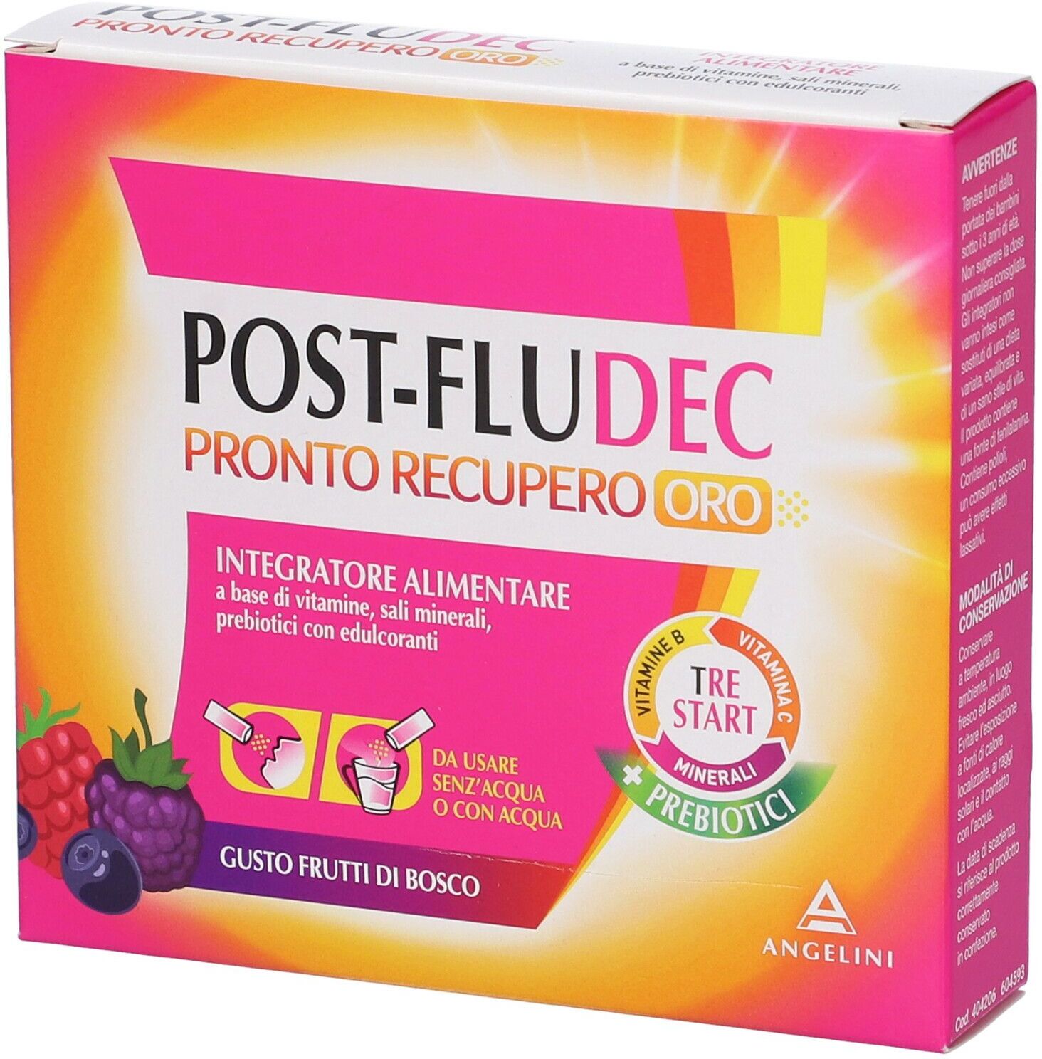 ANGELINI PHARMA ITALIA SpA Angelini, Post-Fludec Pronto Recupero Oro, 12 Bustine