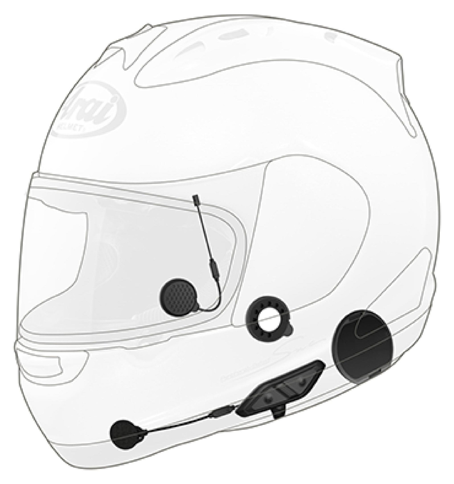Dripio Bluetooth-communicatiesysteem voor Arai integraalhelmen, zwart