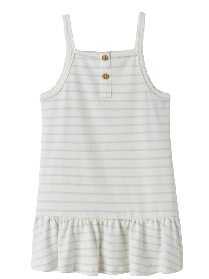 Lil Atelier Kleid "Geo" in Hellblau/ Weiß - 104
