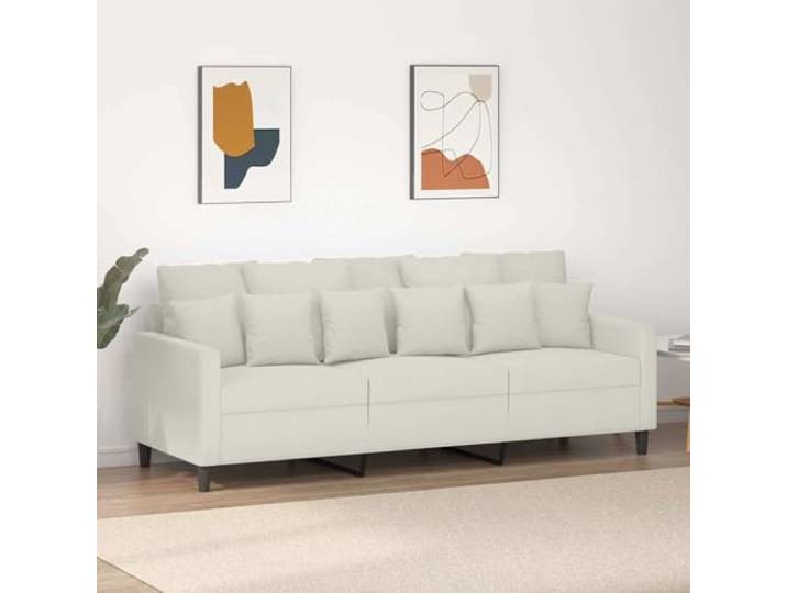 HEFZGDB 3-Sitzer Sofa Creme 180 cm Samt Modernes Wohnzimmer Sofa mit Robustem Metallgestell und Weichem Samtstoff für Bequemes Sitzerlebnis und Auffälliges Design
