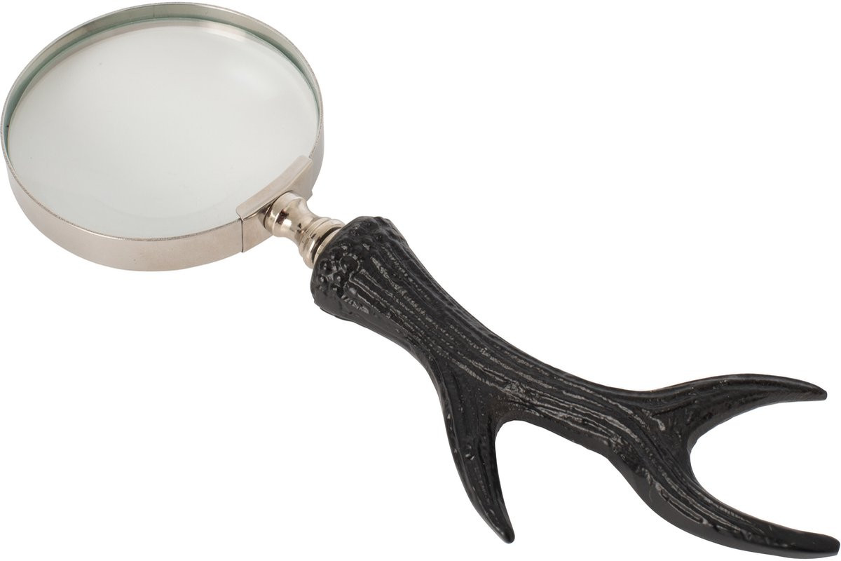 J-Line Vergrootglas Hert - Aluminium - Zwart - Tafelmodel